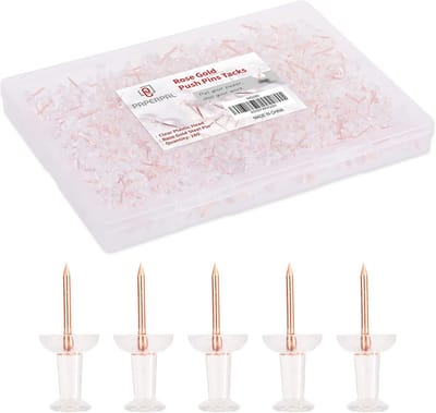 Decoratieve Punaises - Prikkers Decoratie - Documenten Bevestigen - Kunststof Kop - Standaard Formaat - Roségoud