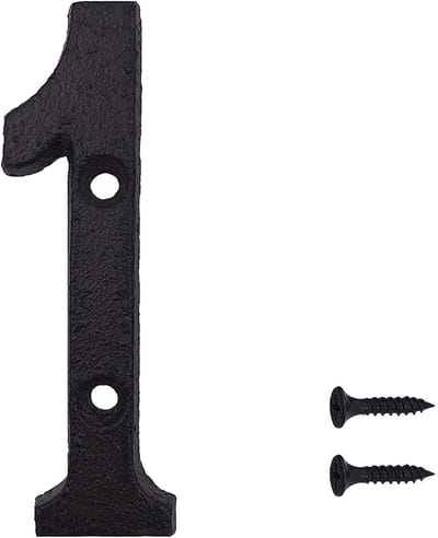 Dailygoods- Huisnummer Gietijzer - Zwart Retro - 3 Stuks - 7,5 cm Hoog - Duurzaam Staal - Eenvoudig te Installeren - Adresnummer