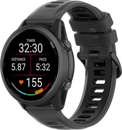 Stravo Smartwatch Bandje 20mm - Siliconen Bandje - geschikt voor Samsung Galaxy Watch 7 6 5 4 - Classic - Garmin Vivoactive 5 3 - Forerunner 245 - Venu SQ 2 - Vivomove - Huawei - Jelly siliconen horlogebandje - Universeel 20mm - Zwart