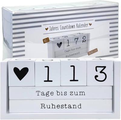 Houten Jaren Countdown Kalender - Permanente Tafel Kalender met Decoratieve Kubussen - Tot 432 Dagen voor Speciale Gelegenheden - Duitse Editie