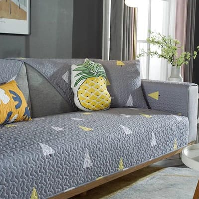 Katoenen Sofa Hoes Kussen Vier Seizoenen Universele Sofa Handdoek Bloem Anti-slip Anti-kattenkrab Katoenen Sofa Hoes voor Woonkamer 50x50cm 1pcs