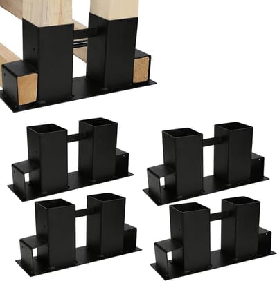 Set van 4 Houten Stapelhulp voor Brandhout - Stabiele Opbergoplossing voor Binnen en Buiten