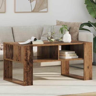 vidaXL - Salontafel - Oudhout - 92 - x - 53 - x - 45 - cm - Bewerkt - hout