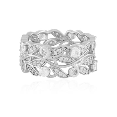 Cavill - Zilveren Ring met Cambodjaanse Zirkonen 2,206 ct - 925 Sterling Zilver Platina Plating - Elegant Ronde Briljantslijpsel - Melo Essence