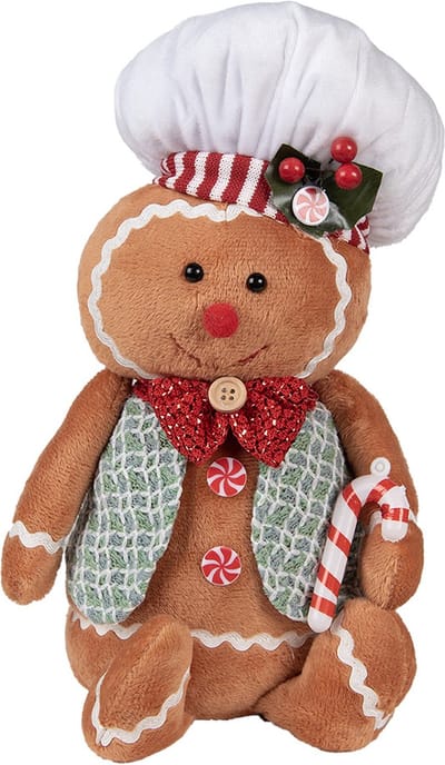 Clayre & Eef Kerstdecoratie Gingerbread man 19x14x35 cm Bruin Synthetisch