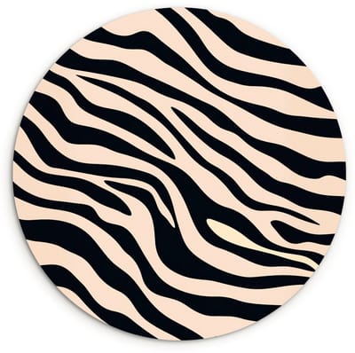 WallCircle® Wandcirkel 120x120 cm - Muurcirkel Zebraprint - Dynamisch - Roze - Muurdecoratie woonkamer - Wanddecoratie slaapkamer - Kamer decoratie accessoires - Ronde schilderijen XXL