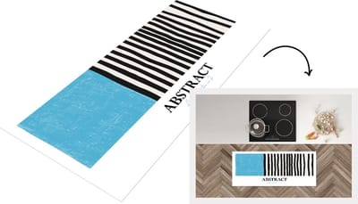 Keukenloper - Loper keuken - Blauw - Abstract - Patroon - 120x50 cm - Keukenloper vinyl