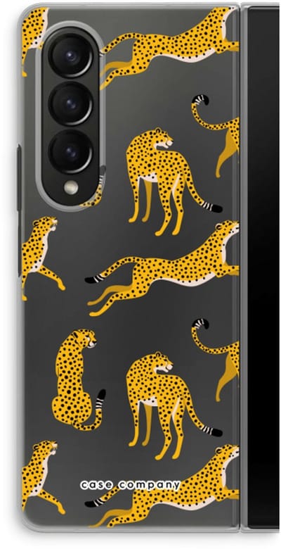 Case Company® - Hoesje geschikt voor Samsung Galaxy Z Fold4 hoesje - Luipaard - Soft Cover Telefoonhoesje - Bescherming aan alle Kanten en Schermrand