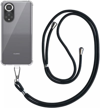 Smartphonica Telefoonhoesje Geschikt voor Huawei Nova 9 Transparant Schokbestendig met Afneembaar Universeel Telefoonkoord - Backcover Case Siliconen ShockProof with Lanyard