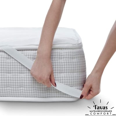 Tavas Comfort Waterdichte Matrasbeschermer 40x80cm Babybed, Ledikant of Juniorbed - Incontinentie Matrashoes - Molton met 4 elastische banden - Ademend - Waterproof hoeslaken - 100% Katoenen Badstof - Wit