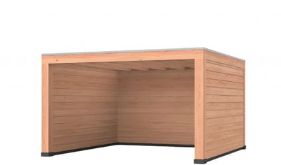 Douglas overkapping, 400 x 400, met achterwand en twee zijwanden, Westwood Robuust