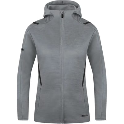 Jako Challenge Vrijetijdsvest Met Kap Dames - Steengrijs Gemeleerd / Zwart | Maat: 36