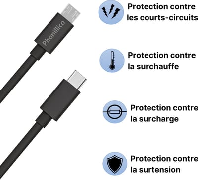 3x Micro USB naar USB C Kabel Zwart - 0,2 meter - Oplaadkabel voor Huawei MediaPad M1 8.0 / M2 10.0 & LTE / M2 10.0 Premium (LTE & WiFi) / M2 10.1 (Premium & Standard) / M2 8.0 Premium/ M2 8.0 Standard/ M3/ M3 Youth 8.0 / M3 lite 10/ M3 lite 8.0