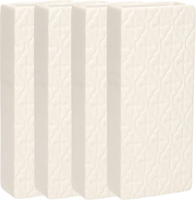 Gerimport Waterverdamper - 4x - wit - keramiek - 400 ml - radiatorbak luchtbevochtiger - 7,4 x 17,7 cm