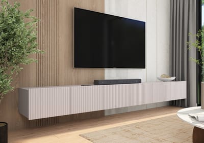 Promeubels - Tv meubel Kingston - Beige - 300cm (2x 150cm) - Tv kast - Hangend of staand