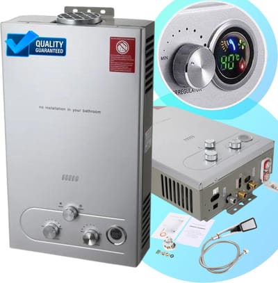 Propaan Boiler 16L - LPG Geiser 16 Liter / minuut Boiler - Ideaal Voor Camper - Caravan - Boot - Camping - Snel Heet Water - Inclusief Douche - DukeBoutique