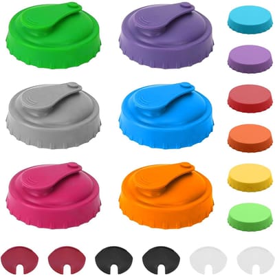 Dailygoods- Silicone Caps 12 Stuks - Herbruikbare Deksel - Voedselveilige Silicone - Lekvrij Ontwerp - Milieuvriendelijk - Kleurvariaties - Drankdeksel