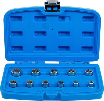 BGS - Doppen set - 11 delig - 3/8 - voor uitdraaien beschadigde (afgeronde)  bouten en moeren - Metrisch - 8mm - 19mm - BG8383