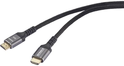 SpeaKa Professional SP-13125636 HDMI-kabel HDMI Aansluitkabel HDMI-A-stekker, HDMI-A-stekker 3.00 m Zwart 8K UHD