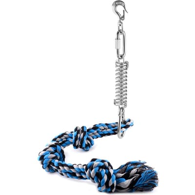 Springpaal Honden Touwspeelgoed Hond Touwtrekspeelgoed Buiten Hangend Oefentouw voor Huisdier blauw