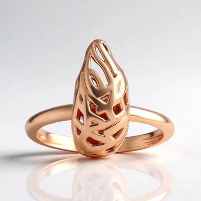 Cavill - Roségoud Vergulde 925 Sterling Zilver Filigraan Ring - Elegante Damesring - Organisch Modern Design - Unieke Zilveren Ring
