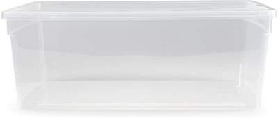 Plasticforte schoenen opslagbox met deksel - 1x - 10 liter - 37 x 25 x 13 cm - transparant - kunststof - shoesbox