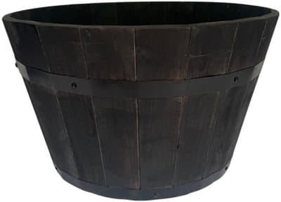 Plantenbak van Zwart Acaciahout – 46x28 cm – Duurzame Houten Kuip voor Binnen en Buiten