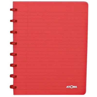 Atoma - Trendy schrift | ft A5 | 144 bladzijden | commercieel geruit | transparant rood