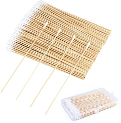 NTH products- Wattenstaafjes 15 cm - 300 Stuks - Houten/Oorstaafjes - Steriele/Katoenen - Bamboe Grip - Comfortabel/Absorberend