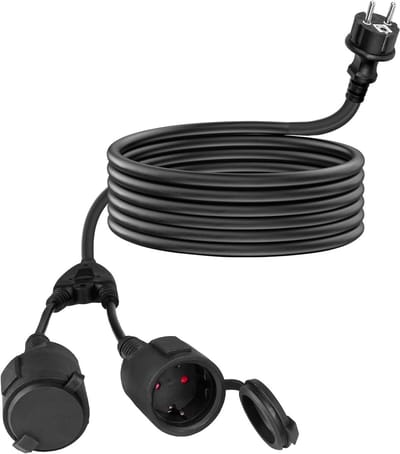 Verlengkabel Schuko stopcontacten 5 m 16 A 250 V outdoor meervoudig stopcontact IP44 waterdicht