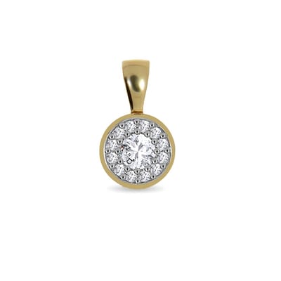 Juwelier Zwartevalk 14 karaat gouden hanger met zirkonia - 14.260