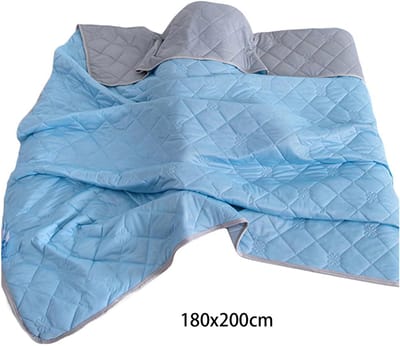 Zomerdekbed -Zomerdeken – Koeldeken - Verkoelende Zijdeachtige Stof – Ademend – Machinewasbaar – Voor Airco & Warme Nachten – 180x200 cm – Blauw