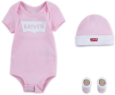Levi´s ® Kids Classic Batwing Korte Mouw Set Roze 0-6 Months Jongens