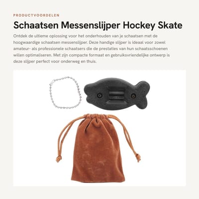 Dailygoods- Messenslijper - Schaatsen Slijpen - Onderhoudstool - Diamant + Kunststof - Compact 7.5x3.5x2.5cm - Inclusief Opbergtas - Schaatsenslijper