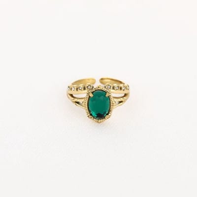 Bijoutheek Ring (Sieraad) Vintage Dark Green