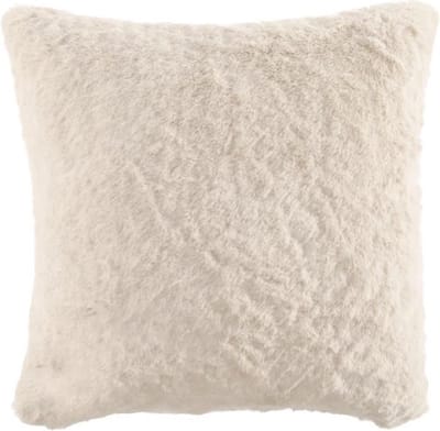 Tiseco - Kussen (gevuld) RUBY - zacht imitatie konijnenbont - 45x45 cm, Beige