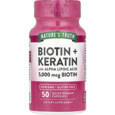 Nature's Truth, met biotine + keratine, alfa-liponzuur, 50 snel oplosbare capsules