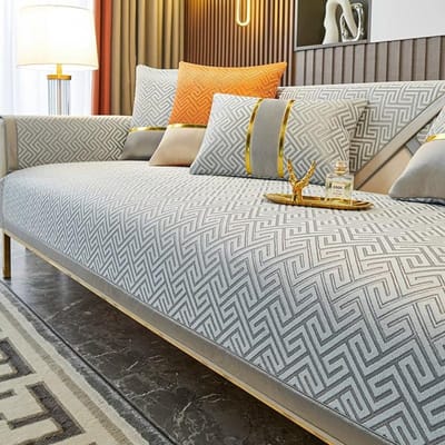 Chenille Bankhoes Effen Kleur Verdikken Bankhoezen Antislip Geometrie Bankkussen Woonkamer Universeel voor Seizoenen Bankmat 70x70cm 1pcs