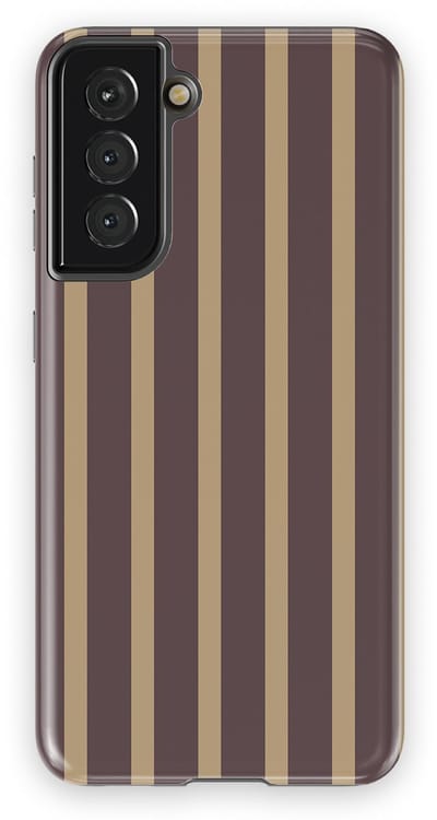 DripCase Gestreept Hoesje Samsung Galaxy S21 | Backcover met Mag | Stripes Motief | Trendy Case Samsung Galaxy S21 met Strepen Velvet Praline