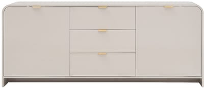 Vente-unique Dressoir met 2 deuren en 3 lades - Beige en goud - ORALINO