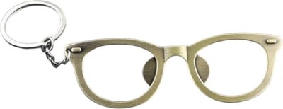 Flesopener/Sleutelhanger Bril 10.5 x 3.5 cm ( Goudkleurig )