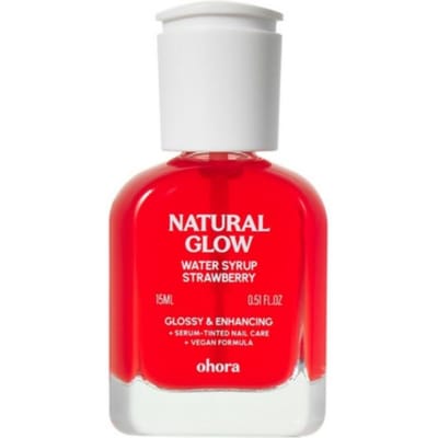 Ohora Renforceur d'ongles Natural Glow Water Syrup Fraise, 15 ml red