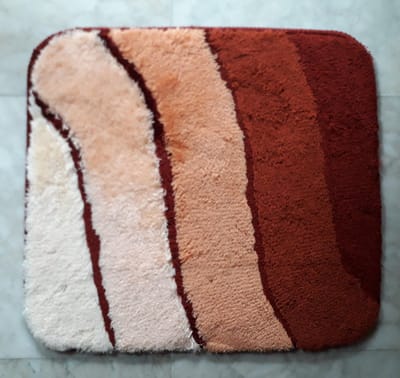 Anti-slip Badkamermat - Bidetmat - Hoogwaardig - 55cm x 50cm - Bordeaux/Oranje