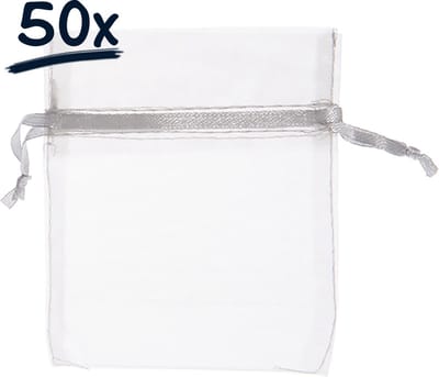 50 organza zakjes (8x10)cm met trekkkoord cadeauzakjes caseautasje snoepzakje bruiloft bedankje weggeefgeschenk feestartikel knutsel hobby versiering feestdecoratie