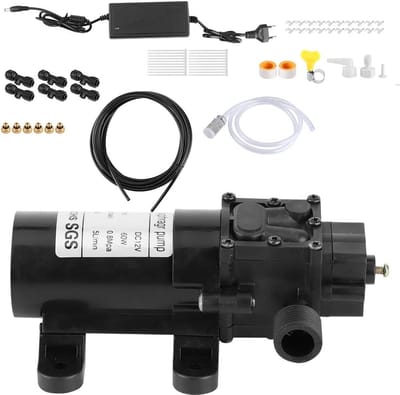 Misting systems - 6-nozzle - elektrische lage druk - atomisatie - koelsysteem voor buiten - tuin - kas - EU plug 110-240V