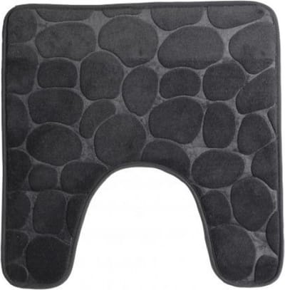Urban Living WC badmat tapijt - memory foam - antraciet - 49 x 49 cm - Badkamerkleedje