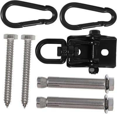 Hangmat Ophangset - Hijshaken Kledingrek - Zware Voorwerpen Hangend - 360 Graden Draaibaar - 480 Gram Gewicht - Zwart