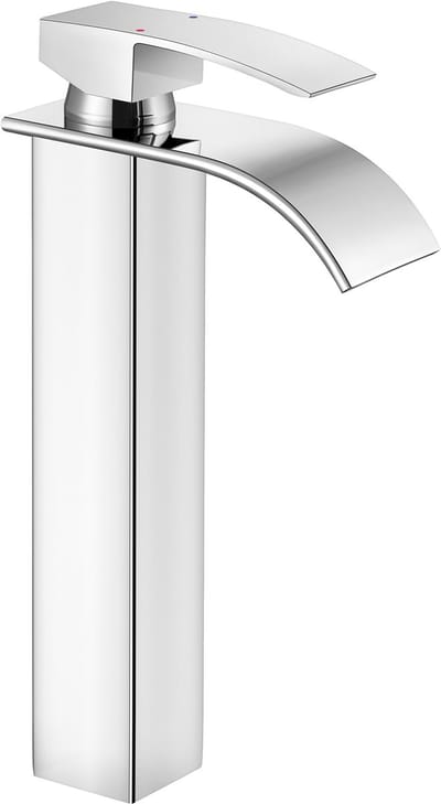Cecipa MAX Luxe Badkamerkraan Hoge Uitloop - Waterval Wastafelmengkraan - Chroom Zilver - Kraan Badkamer