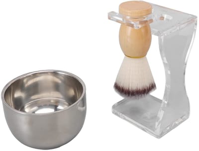 NTH products- Scheerkwastset Luxe - Scheerkom - Penseelset - Acrylstandaard - Roestvrij Staal - Sneldrogend en Comfortabel - Scheerset