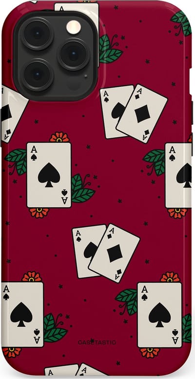 Casetastic Hoesje Geschikt voor Apple iPhone 12 Pro Max Magsafe - Stijlvolle Beschermende Duo-layer Case - Casino Aas